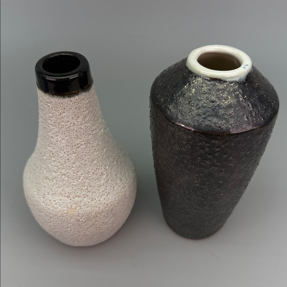 Pair of MCM Style CB2 Lava Vases - Picture 3 of 10